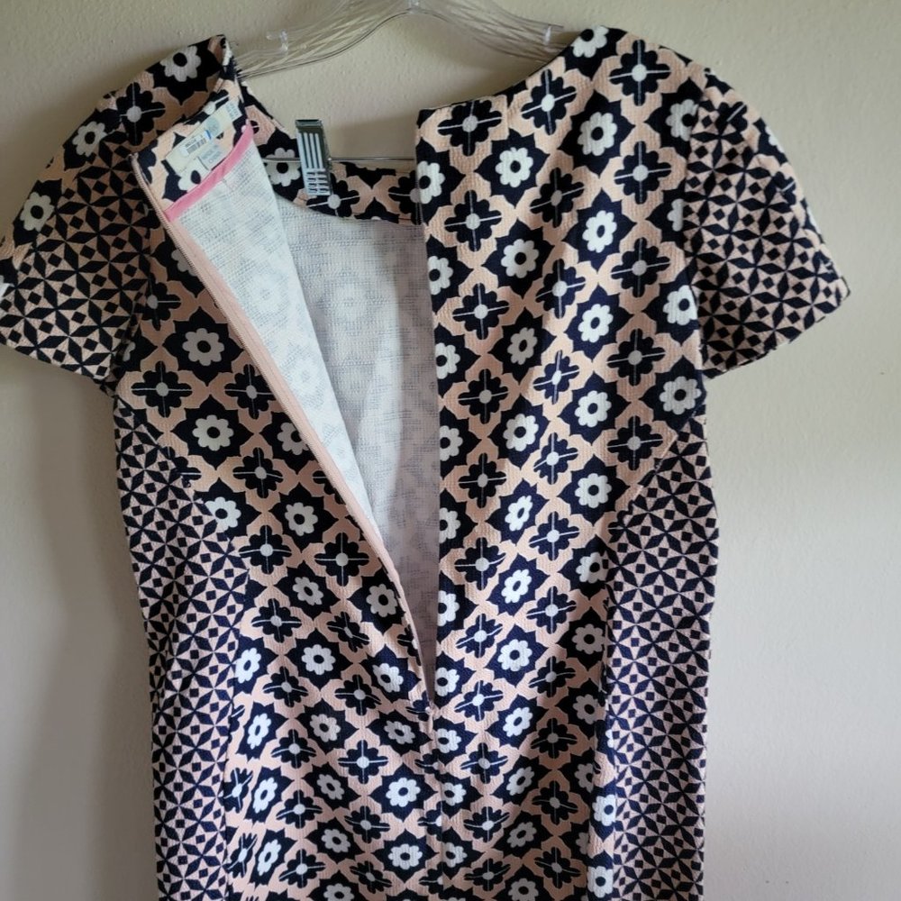 Boden Pink Navy Shift Dress Floral 6P Petite - Picture 9 of 9